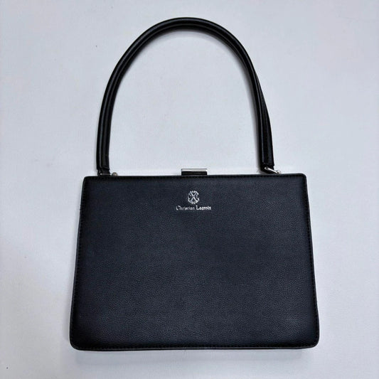 black leather structured bag
