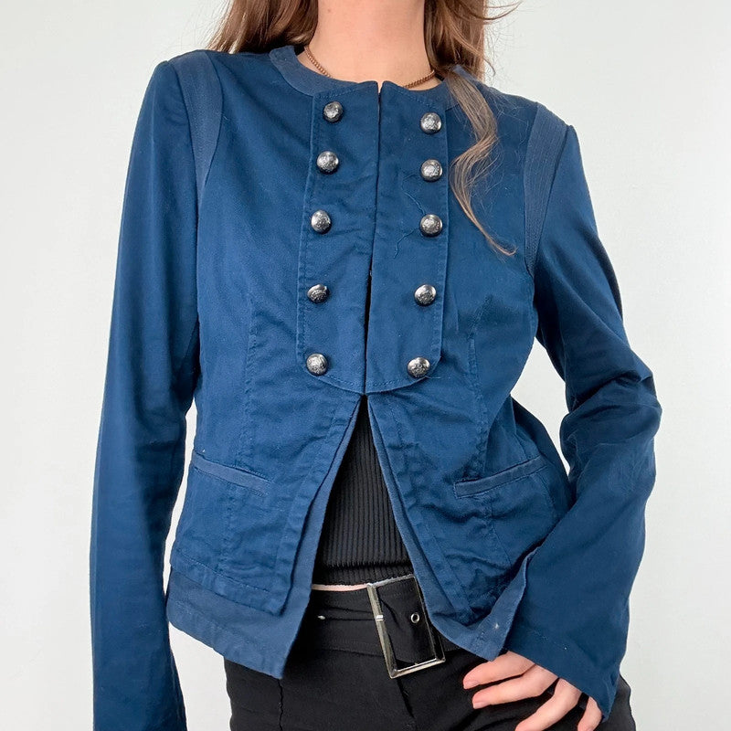 Blue napoleonic button military jacket
