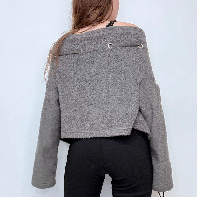 grey Cop Copine gathered cardigan