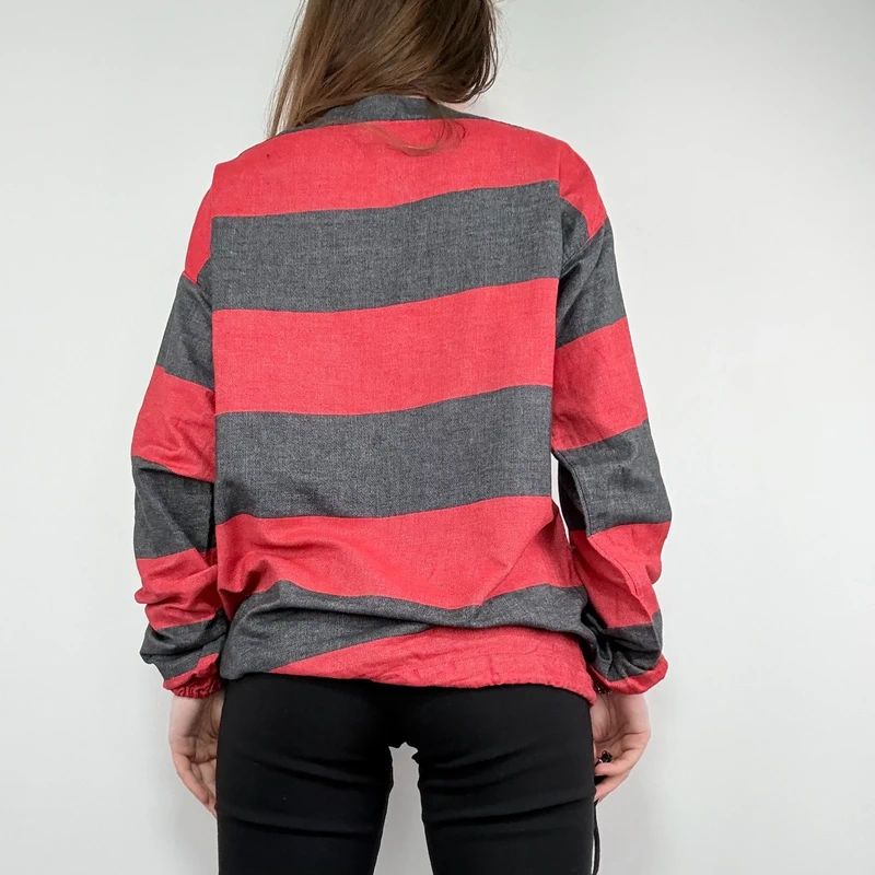 oversized striped cotton chore shirt