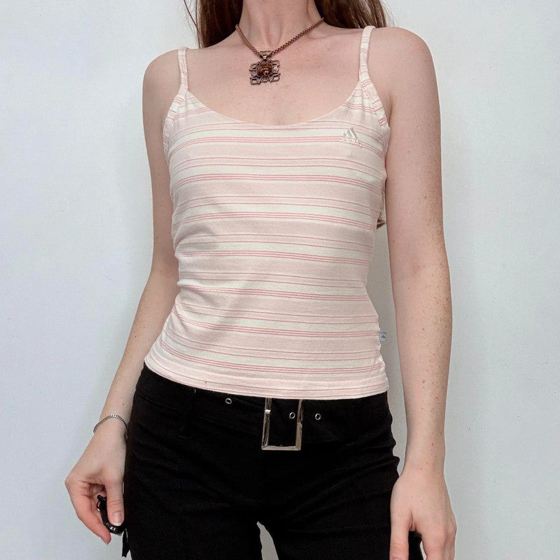 Adidas pink striped vest top