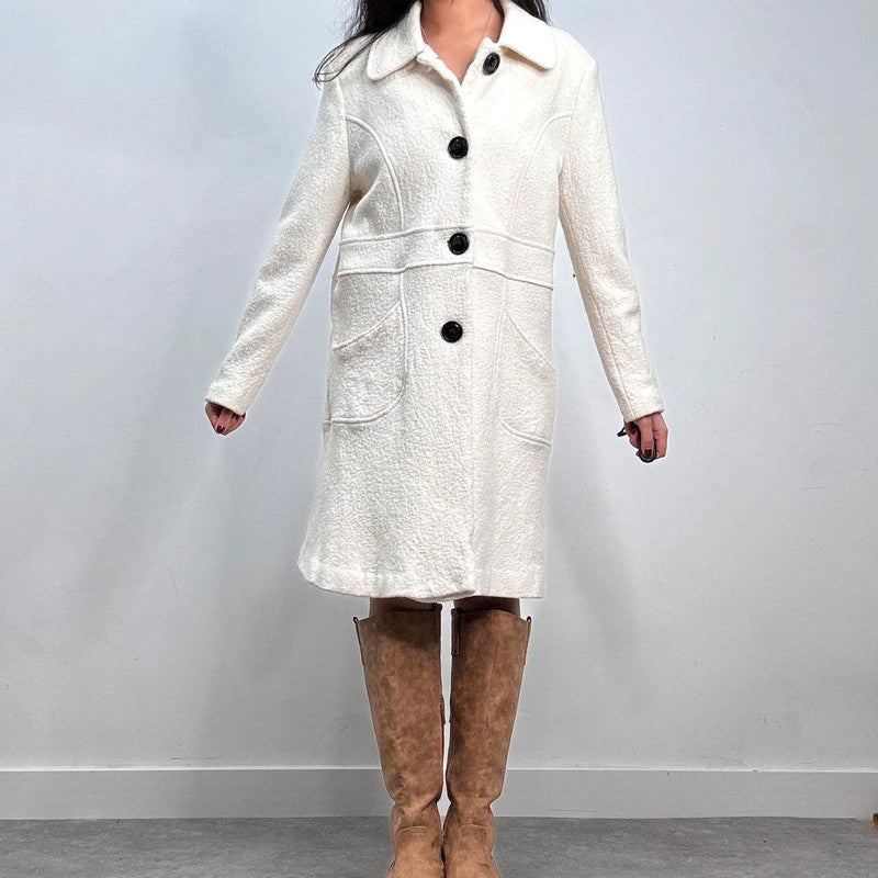 cream wool button-up peacoat