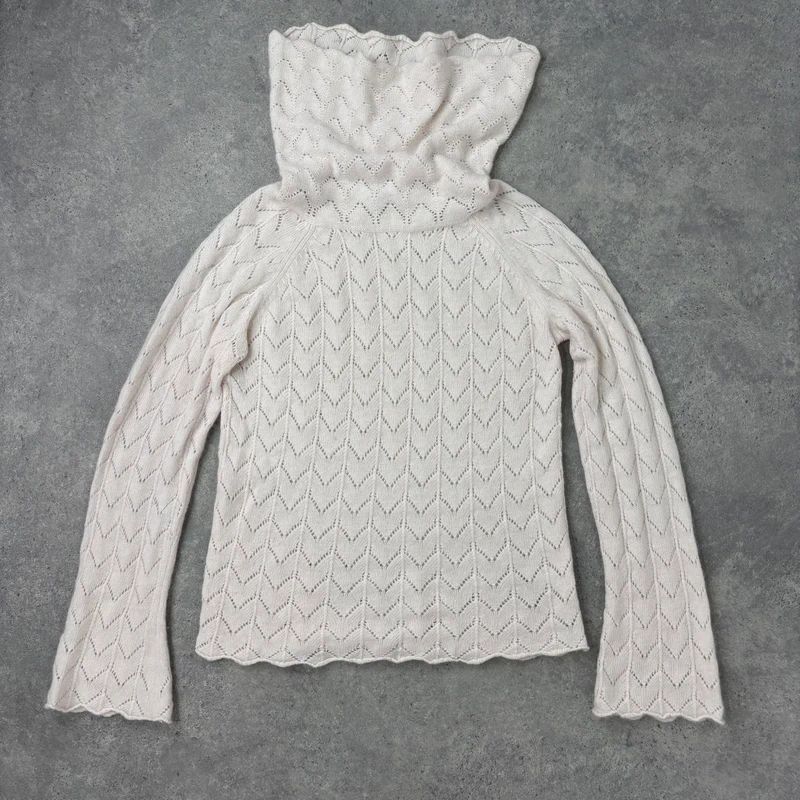 pale pink angora knitted pale pink flared jumper