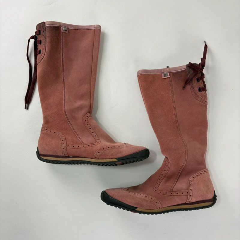 pink suede corset boxing boots