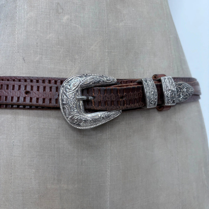 brown western wrap belt