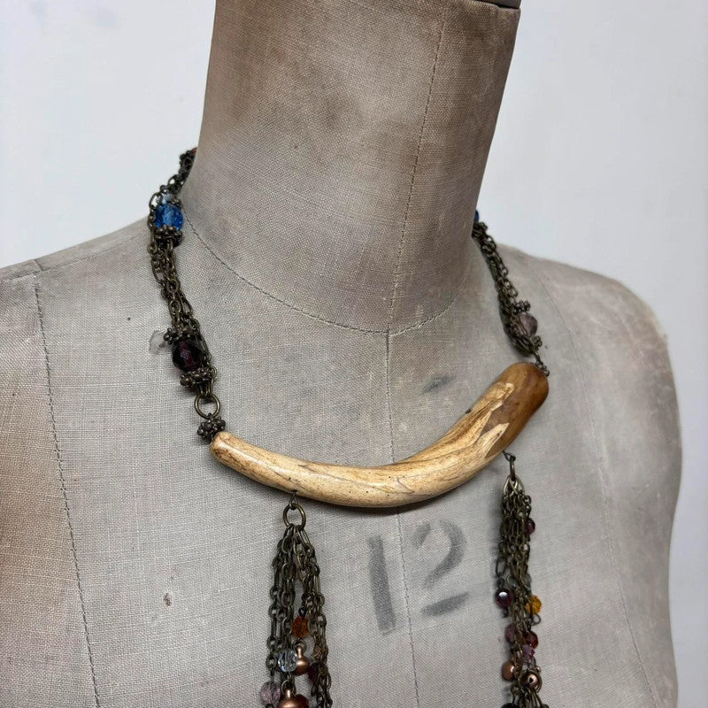 archival horn chain necklace