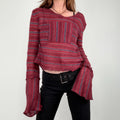 sheer mohair knit slouchy striped jumper