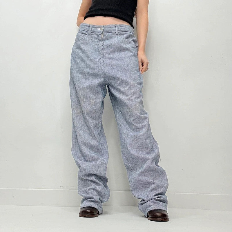 slouchy baggy pinstripe jeans