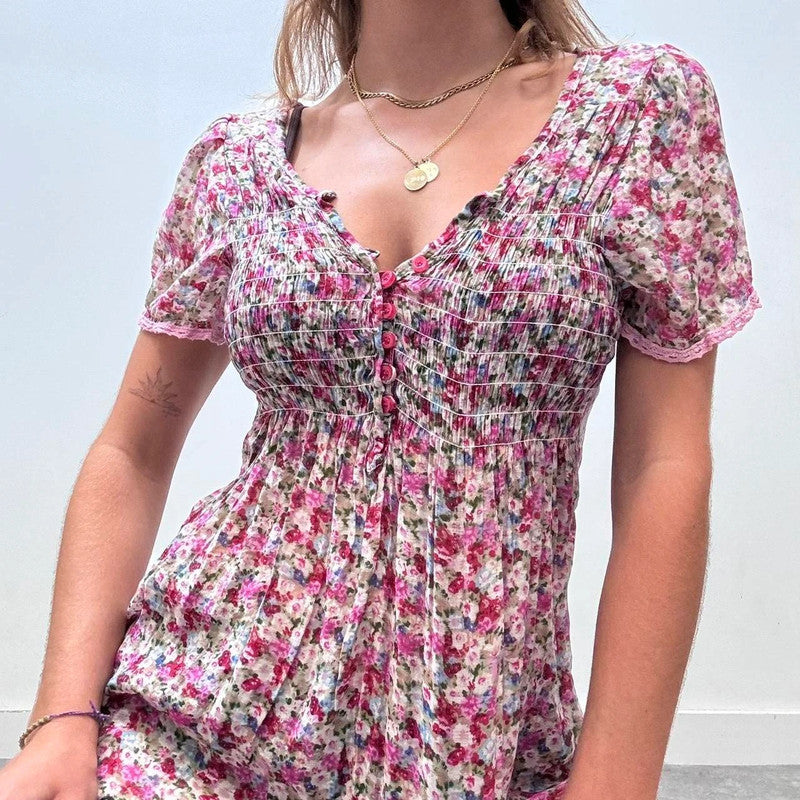 sheer floral ditsy dress