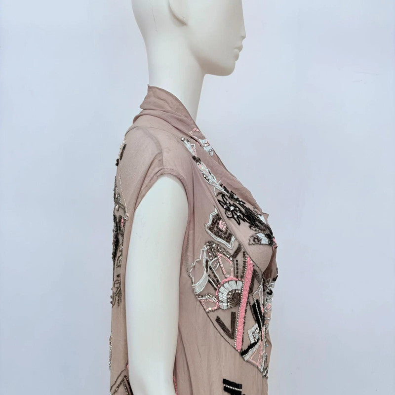 allsaints beaded draped indie sleeze dress