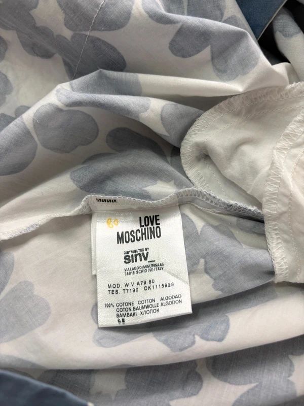 Love moschino blue cotton floral printed flared dress