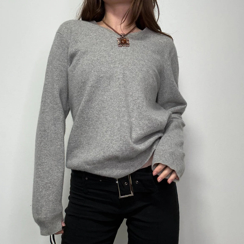 grey cashmere slouchy jumper