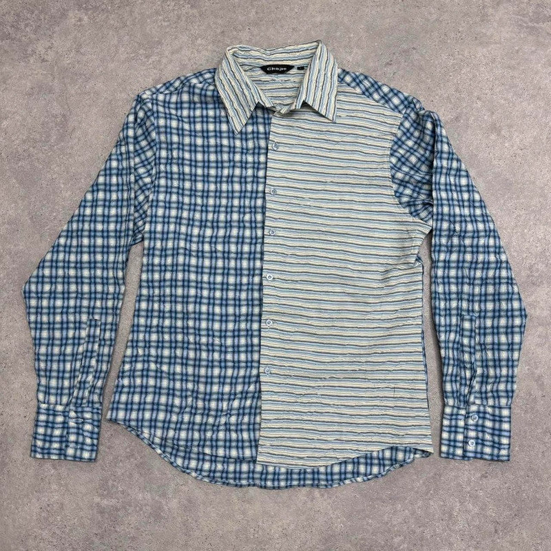 pinstripe crinkle oversized shirt