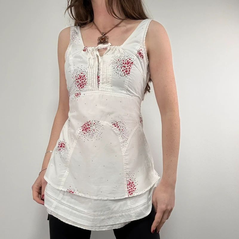 white cotton layered shirt