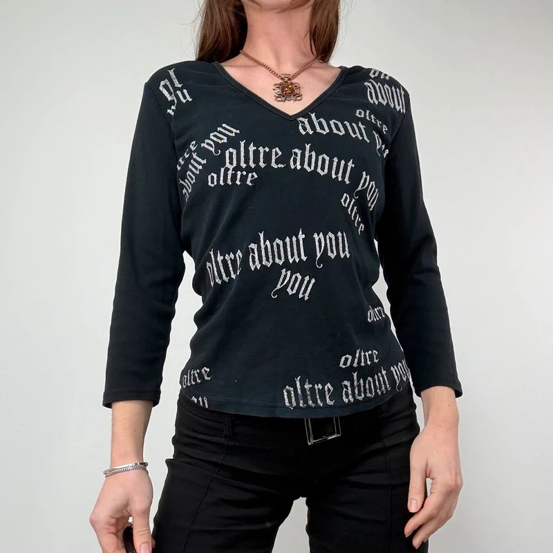 Grunge graphic text t-shirt