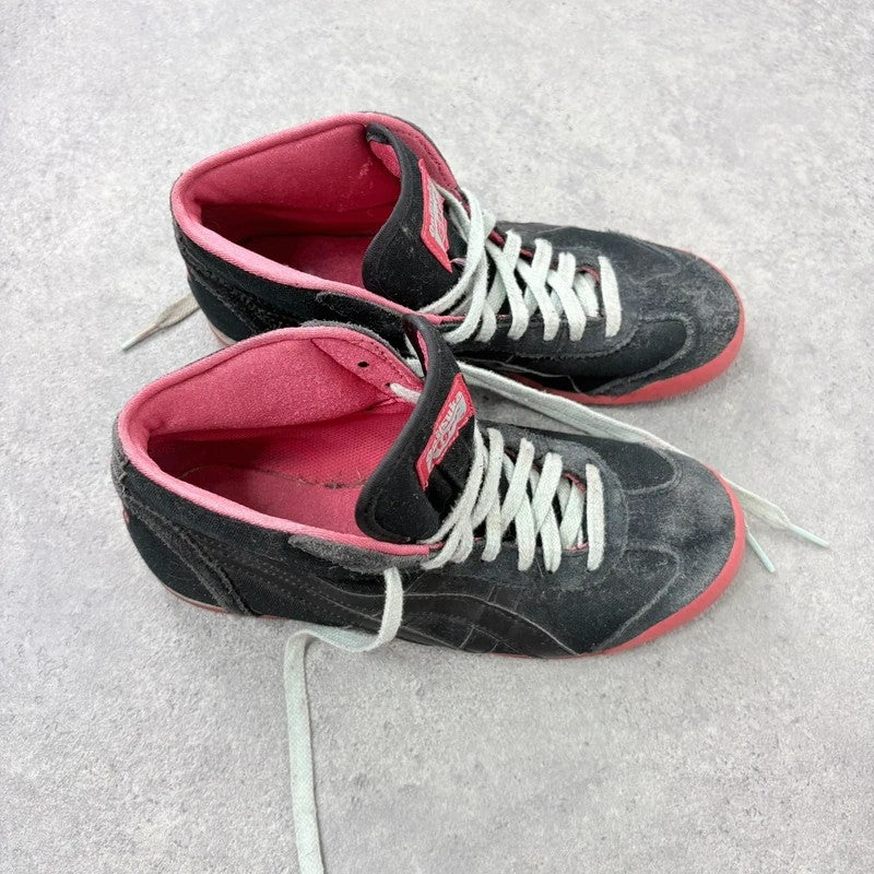Black leather onitasuka tiger high top trainers