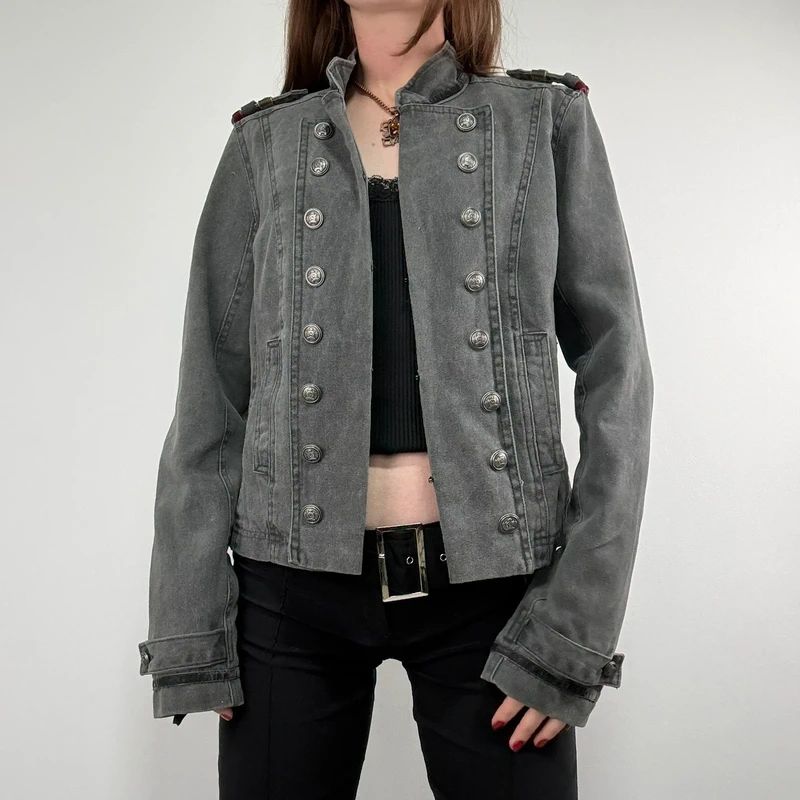 Khaki military napoleon military jacket