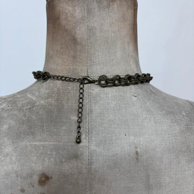 layered chain gothic charm necklace