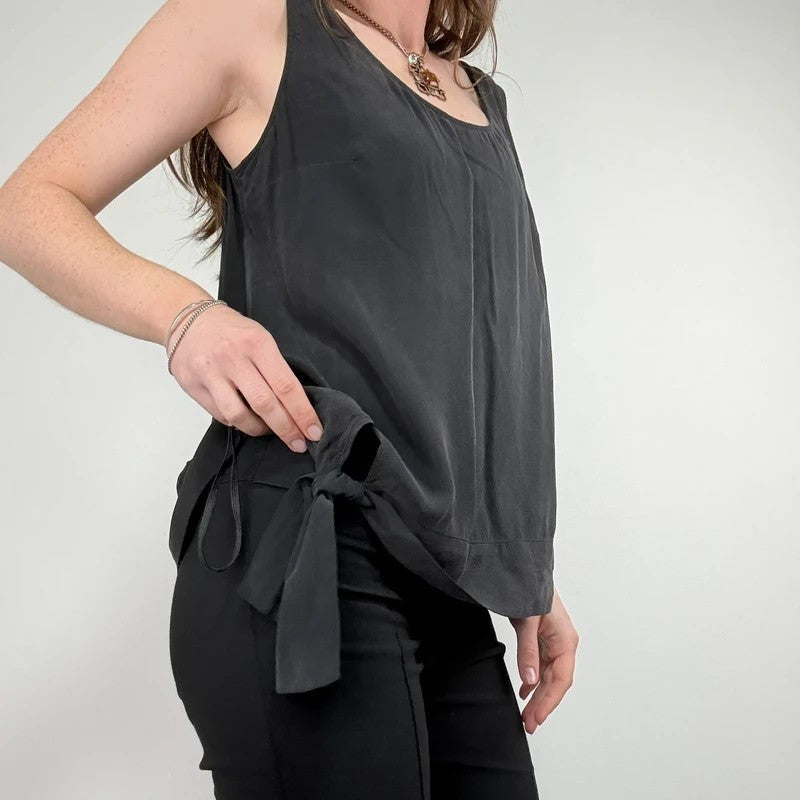 slouchy Silk allsaints asymmetric black vest
