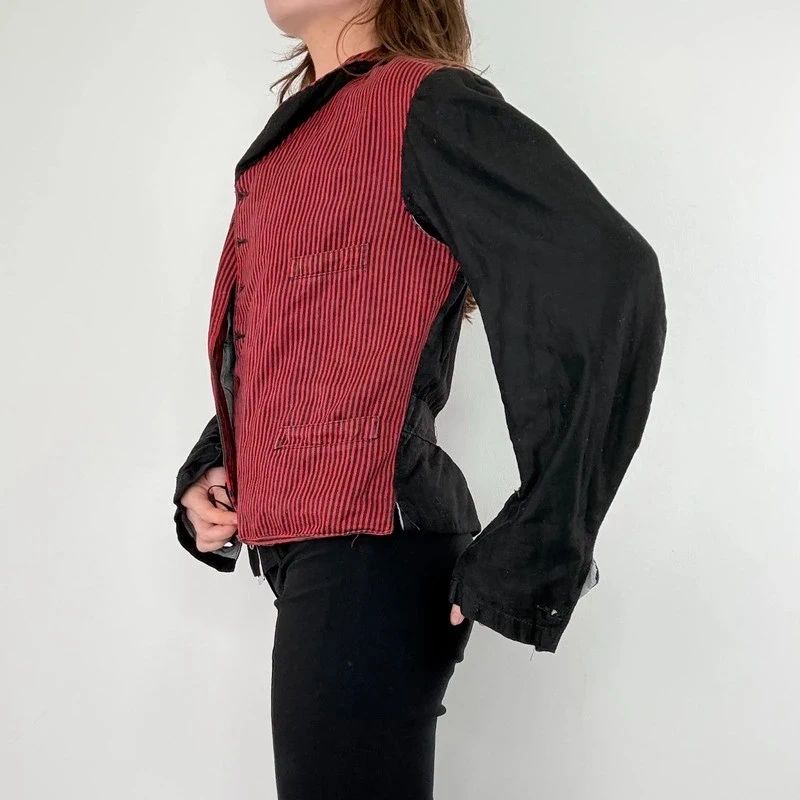 Antique French striped servant chore jacket