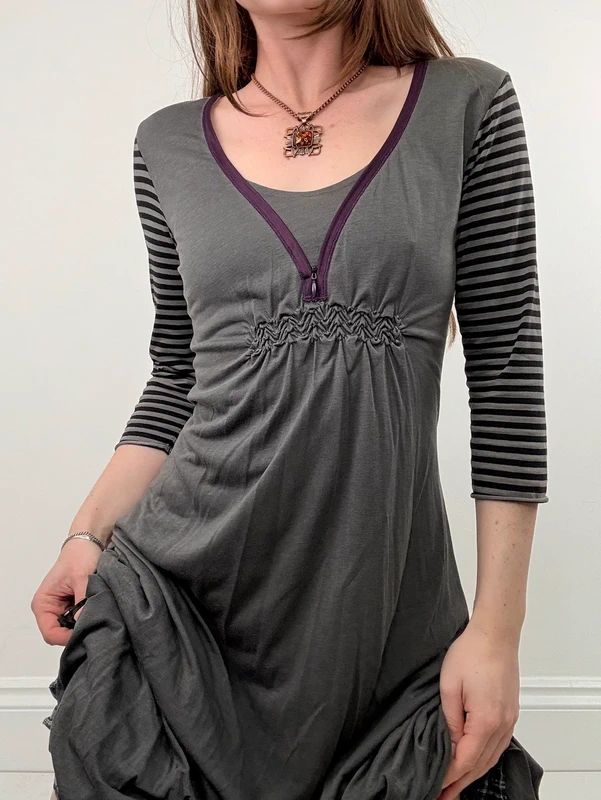Cop Copine pinstripe gathered midi dress
