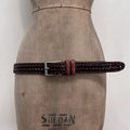 brown woven leather belt