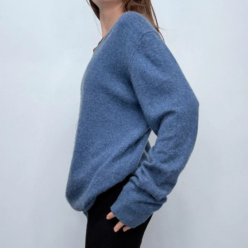 blue slouchy cashmere jumper
