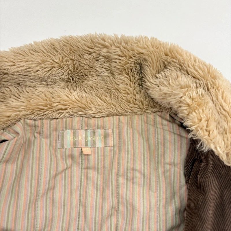asymmetric brown cord jacket