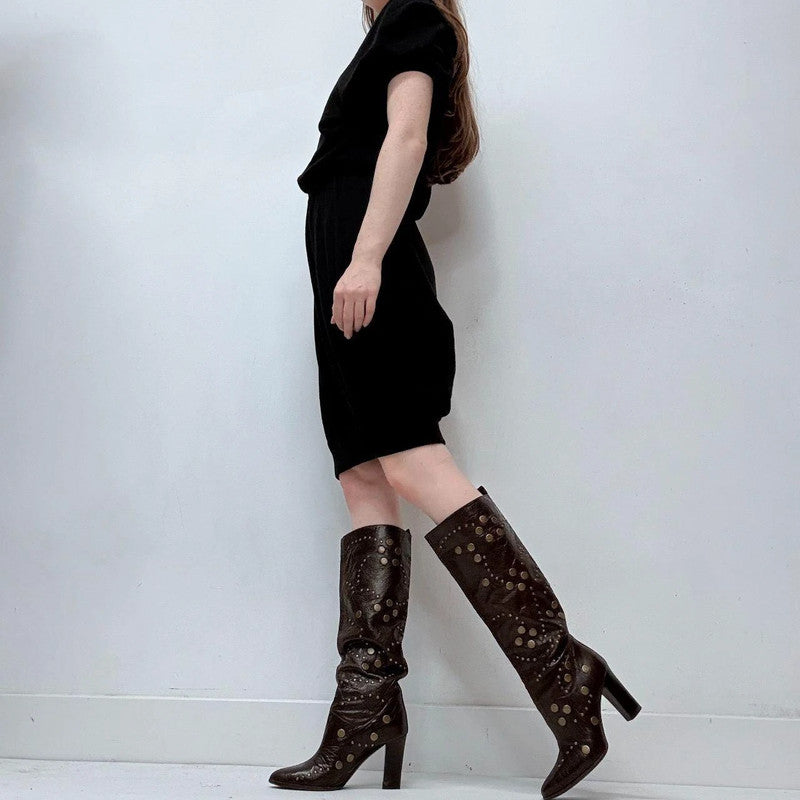 black asymmetric allsaints slouchy dress