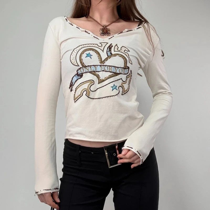 Slouchy long sleeve Graphic Baby Tee