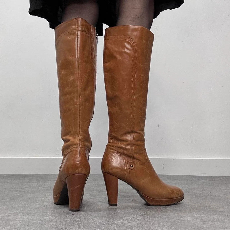 tan leather campus boots
