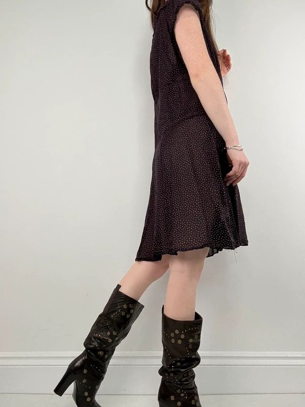 Sheer cotton polkadot babydoll dress