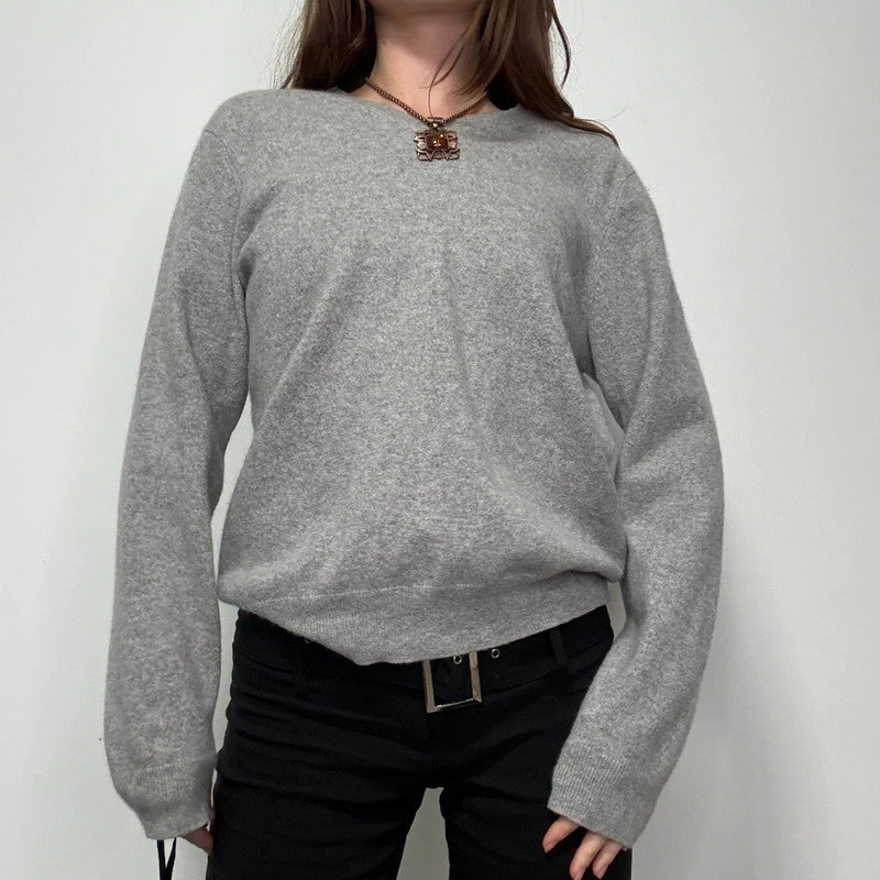 grey cashmere slouchy jumper