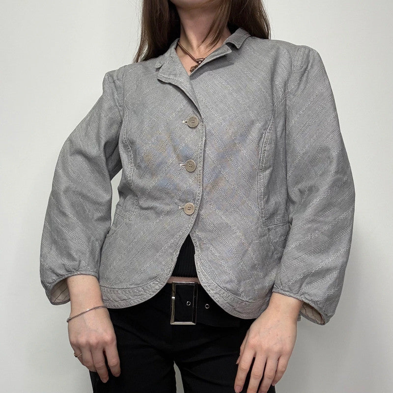 cropped pleated puff jacket