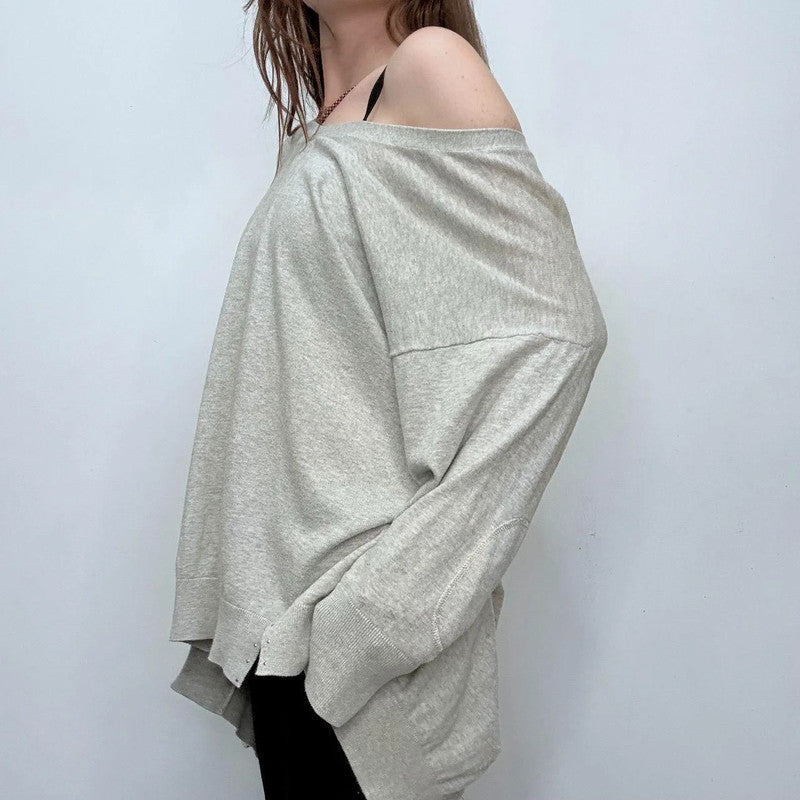 grey slouchy batwing jumper