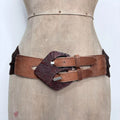 oversized tan leather belt