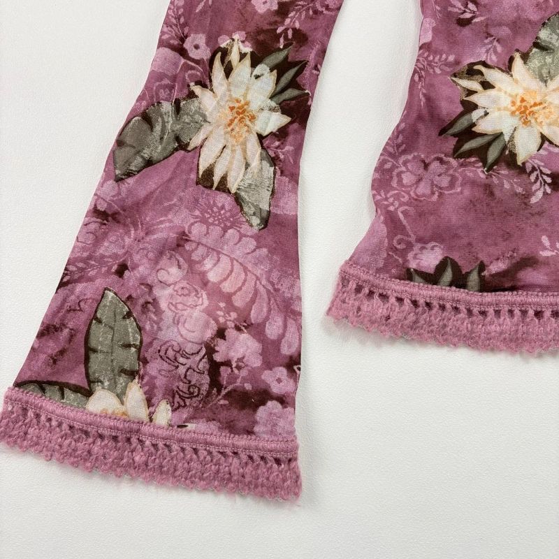 Floral Boho Fairy Pink Flared Blouse