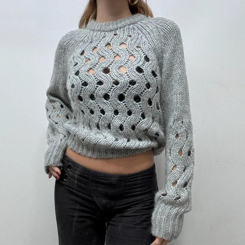 Alpaca wool knit sheer jumper