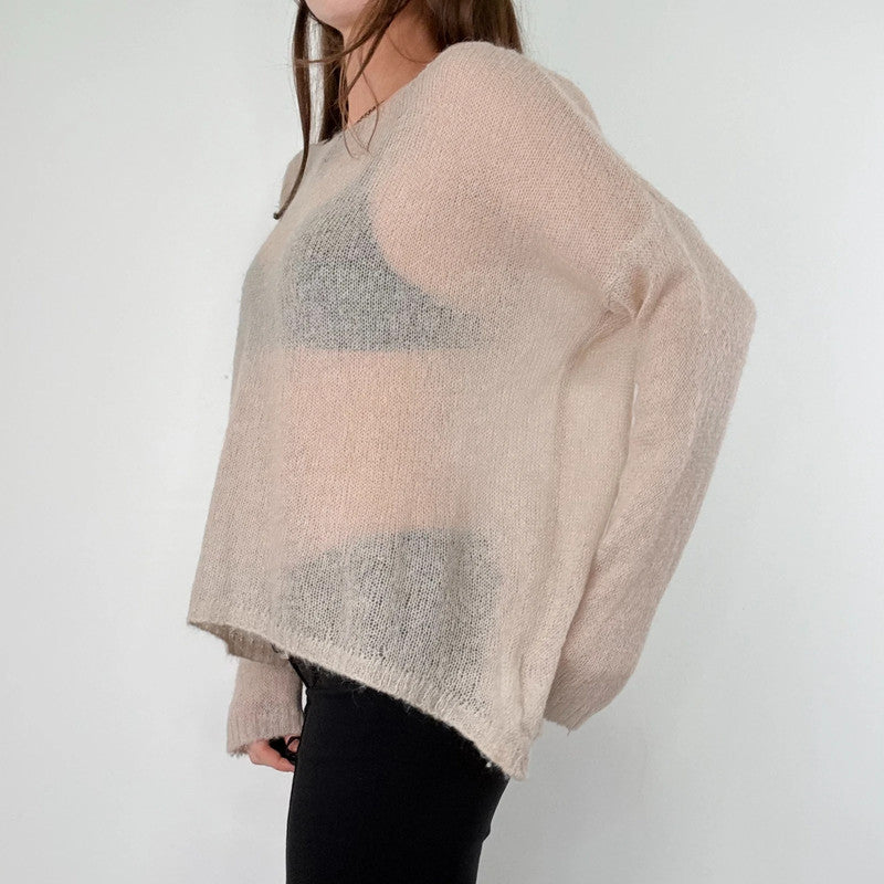 sheer slouchy mohair knit jumper