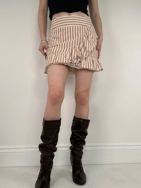Ruffle pinstripe mini Sezane French Skirt