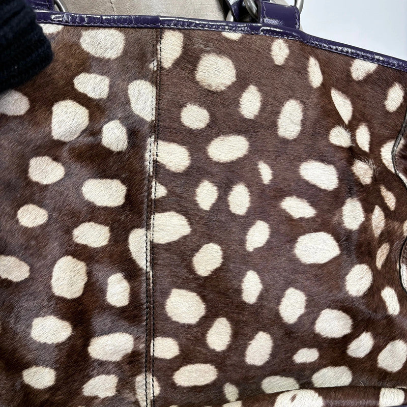 cowhide fawn leather shoulder bag