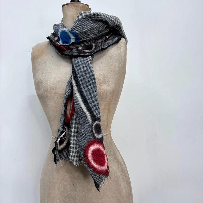 striped patterned wool scarf