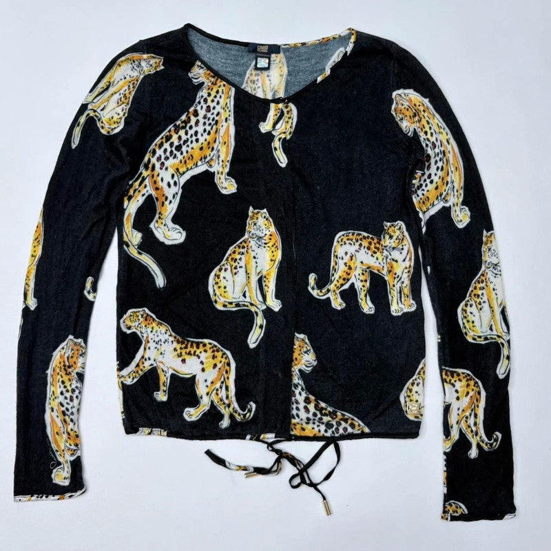 Roberto Cavalli knitted leopard print cardigan