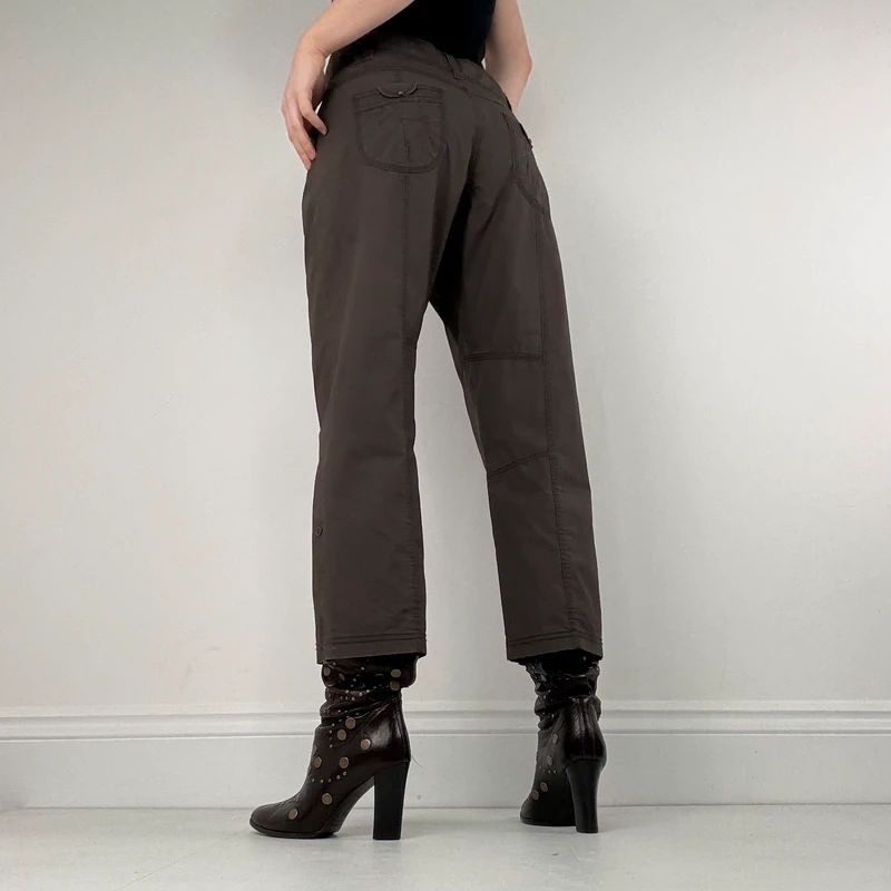 Brown utility cargo trousers