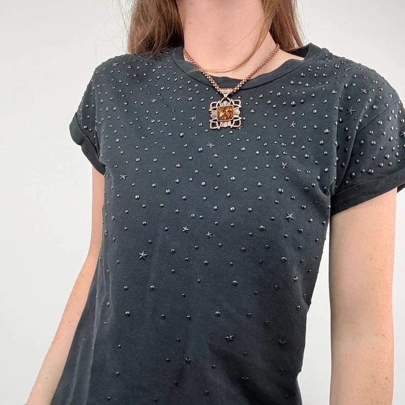 black studded allsaints t-shirt