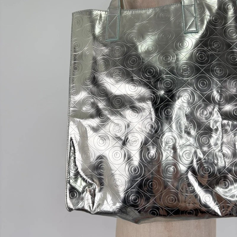Silver metallic kenzo logo tote bag
