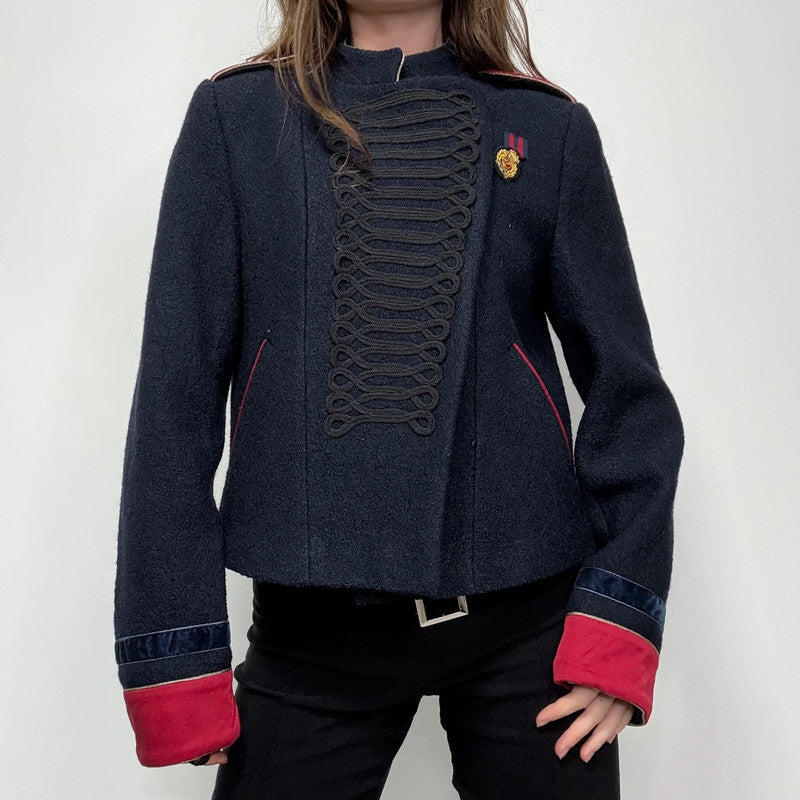 navy wool military napolionic jacket