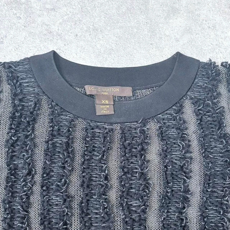 Black Louis Vuitton sheer rib knit jumper