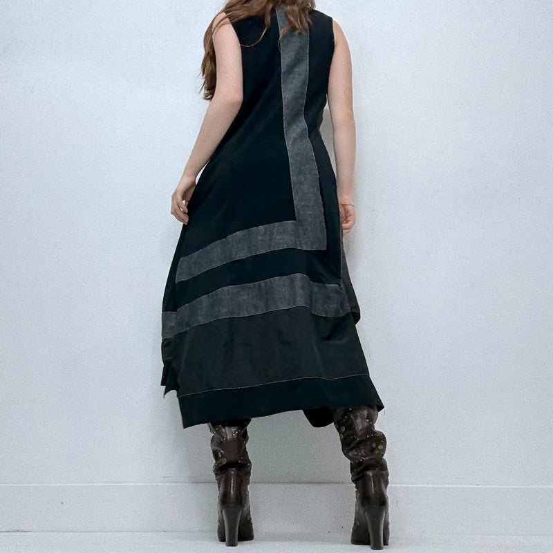structured grunge flared maxi dress