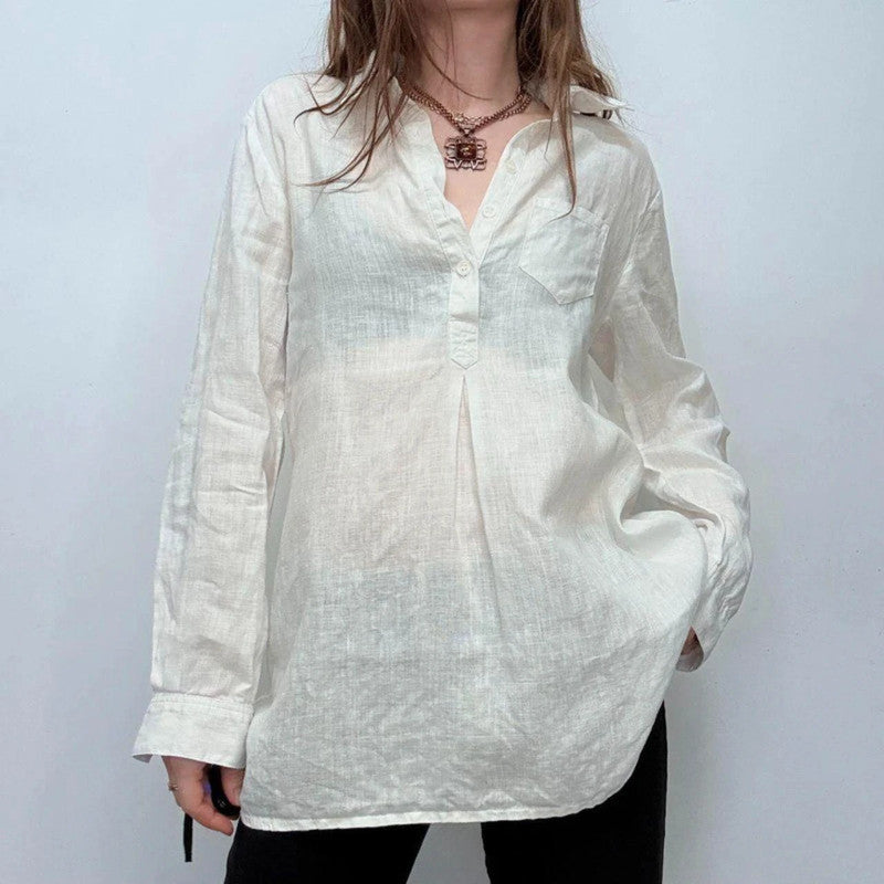 Vintage Saint james button up 100% linen shirt